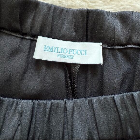 Emilio Pucci women silk wide leg pants size 8 US - Picture 4 of 11